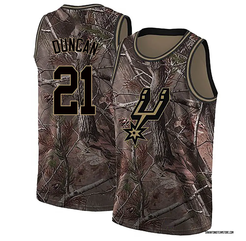 Youth Tim Duncan San Antonio Spurs Camo Realtree Collection Jersey - Swingman