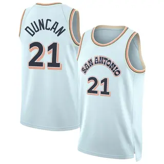 Youth Tim Duncan San Antonio Spurs Light Blue 2024/25 City Edition Jersey - Swingman