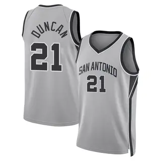 Youth Tim Duncan San Antonio Spurs Silver 2024/25 Statement Edition Jersey - Swingman
