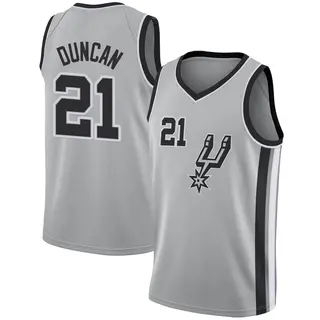 Youth Tim Duncan San Antonio Spurs Silver Jersey - Statement Edition - Swingman