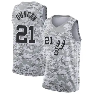 Youth Tim Duncan San Antonio Spurs White 2018/19 Jersey - Earned Edition - Swingman